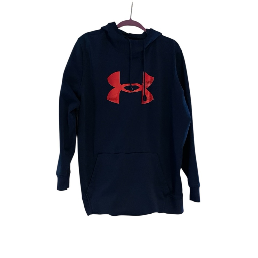 Under Armour Navy Hoodie Red‎ Logo XXL